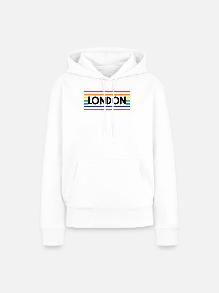 LONDON Urbaner Regenbogen - Frauen Premium Bio Hoodie - Weiß