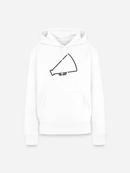 Megafon-Cheerleader - Frauen Premium Bio Hoodie - Weiß