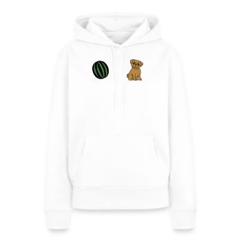 Carlin & Melon - Sweat à capuche Premium bio Femme - blanc - Devant - Julia (174cm)