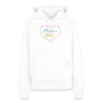 Maman est la meilleure - cœur - personnalisable - Sweat à capuche Premium bio Femme - blanc - Devant - Julia (174cm)