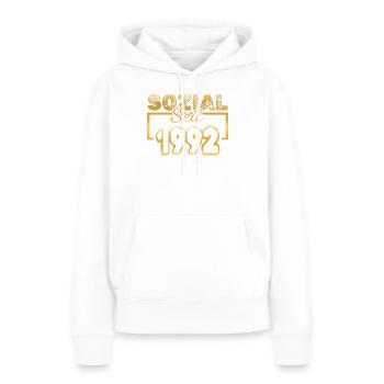 Sozial 1992 - Frauen Premium Bio Hoodie - Weiß - Vorne - Julia (174cm)