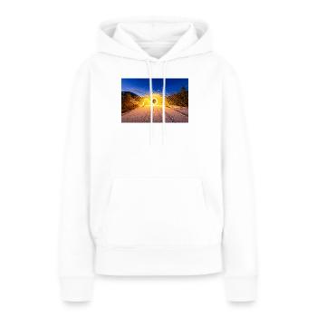 Laine d’acier enflammée - Sweat à capuche Premium bio Femme - blanc - Devant - Julia (174cm)