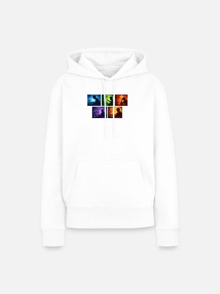 Neon-Coding: Bildschirmwelten - Frauen Premium Bio Hoodie - Weiß
