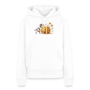 Kuh und Heu-Explosion - Frauen Premium Bio Hoodie - Weiß - Vorne - Julia (174cm)