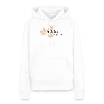 Printemps dans le ventre - Sweat à capuche Premium bio Femme - blanc - Devant - Julia (174cm)