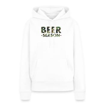 Saison de la bière - Bier Saison - Sweat à capuche Premium bio Femme - blanc - Devant - Julia (174cm)