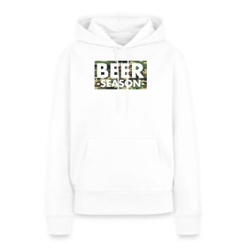 Saison de la bière - Bier Saison - Sweat à capuche Premium bio Femme - blanc - Devant - Julia (174cm)
