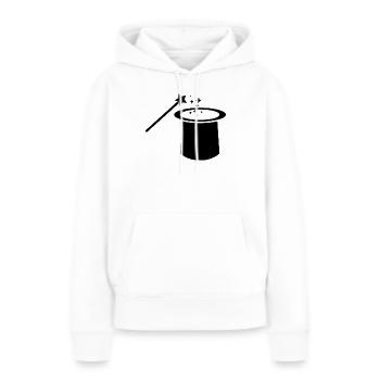 Chapeau magique - Sweat à capuche Premium bio Femme - blanc - Devant - Julia (174cm)