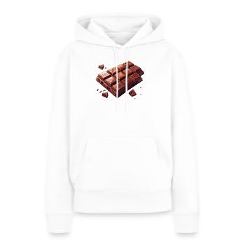 chocolat - Sweat à capuche Premium bio Femme - blanc - Devant - Julia (174cm)