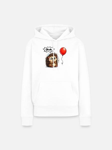 Süßer Igel Geschenk Idee mit Humor - Frauen Premium Bio Hoodie - Weiß