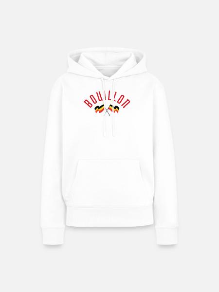 Bouillon Crossed Belgian Flags Emblem - Frauen Premium Bio Hoodie - Weiß