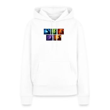 Ombre de code multi-écran - Sweat à capuche Premium bio Femme - blanc - Devant - Julia (174cm)