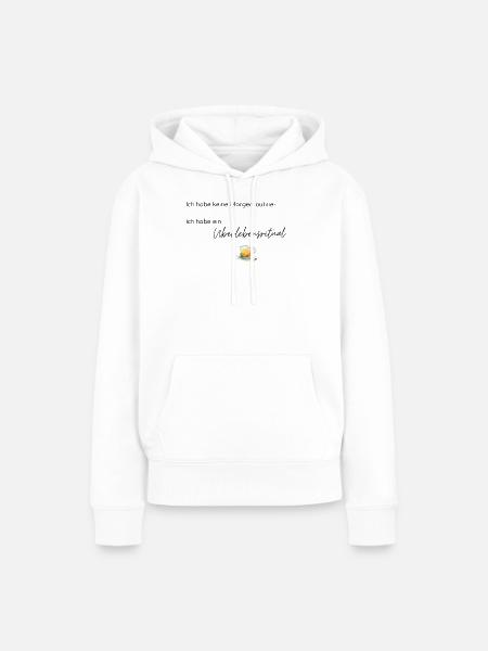 LIEBEVOLL Morgenroutine Tee - Frauen Premium Bio Hoodie - Weiß
