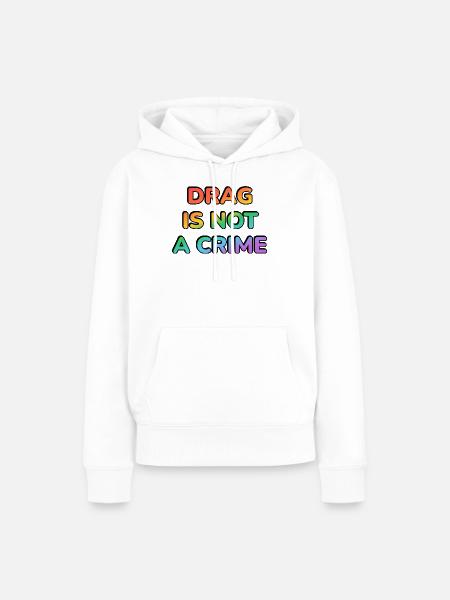 Drag ist kein Verbrechen – Regenbogen-Glyphen - Frauen Premium Bio Hoodie - Weiß