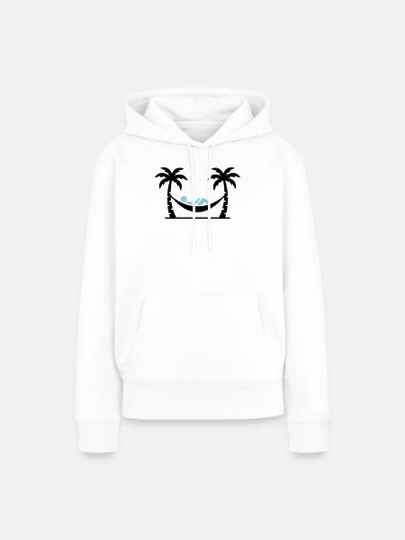 Hängematte Zwei Palmen - Frauen Premium Bio Hoodie - Weiß