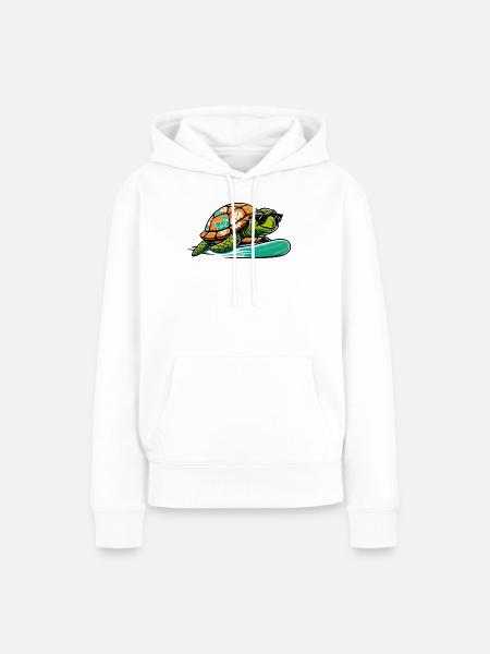 Hawaiianische Schildkröte Surfbrett - Frauen Premium Bio Hoodie - Weiß