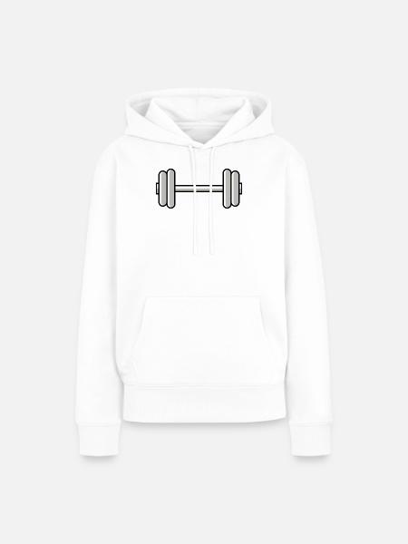 Hantel gewichte icon - Frauen Premium Bio Hoodie - Weiß