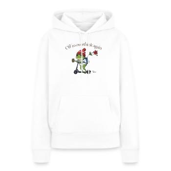 Grenouille caféinée aux crânes - Sweat à capuche Premium bio Femme - blanc - Devant - Julia (174cm)