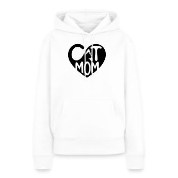 Cat Mom, Cat Mom Heart - Women’s Premium Organic Hoodie - white - Front - Julia (174cm)