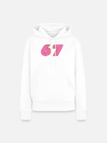 67 - Sixty Seven Number 67 Donut I-ce Cream Meme - Frauen Premium Bio Hoodie - Weiß