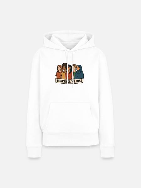 Gemeinsam Aufstehen - Frauen Premium Bio Hoodie - Weiß