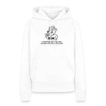Pere Noel Freelance Festif - Sweat à capuche Premium bio Femme - blanc - Devant - Julia (174cm)