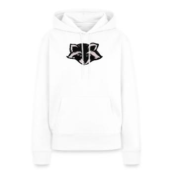 Mitternachts-Waschbärkopf - Frauen Premium Bio Hoodie - Weiß - Vorne - Julia (174cm)
