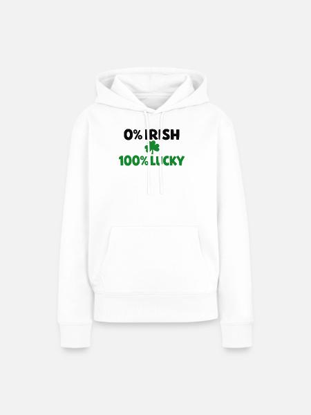 0 % Iren, 100 % Glück - Frauen Premium Bio Hoodie - Weiß
