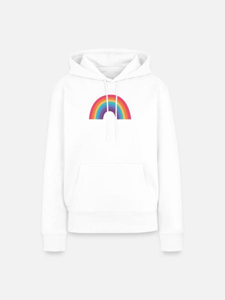 Regenbogenbogen - Frauen Premium Bio Hoodie - Weiß