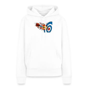 Dart Bullseye Feuer Volltreffer - Frauen Premium Bio Hoodie - Weiß - Vorne - Julia (174cm)