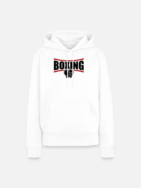 Boxing Boxen - Frauen Premium Bio Hoodie - Weiß