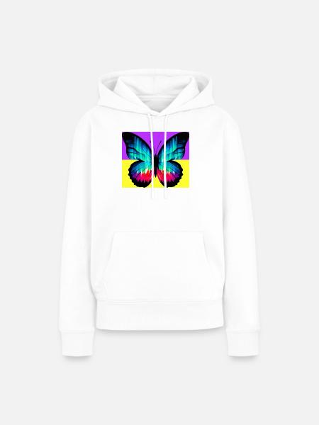 Schmetterling - Frauen Premium Bio Hoodie - Weiß
