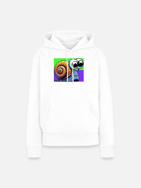 Schnecke - Frauen Premium Bio Hoodie - Weiß