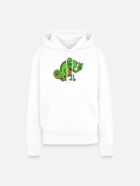 Chamäleon Gentleman Friedenszeichen - Frauen Premium Bio Hoodie - Weiß