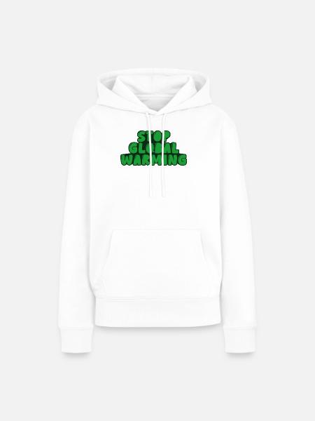 Stoppe die globale Erwärmung - Frauen Premium Bio Hoodie - Weiß