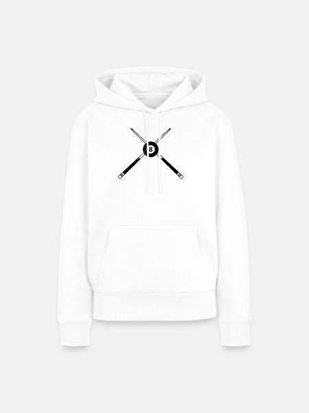 Gekreuzte Poolstäbe Acht Ball - Frauen Premium Bio Hoodie - Weiß