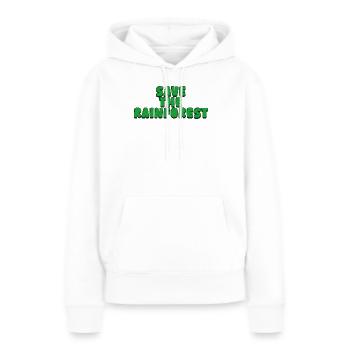 Sauvez la forêt tropicale - Sweat à capuche Premium bio Femme - blanc - Devant - Julia (174cm)