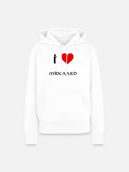 Ich liebe Midgaard - Frauen Premium Bio Hoodie - Weiß