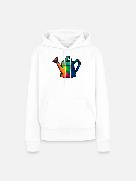 Low-Poly-Geometric Design Gießkanne - Frauen Premium Bio Hoodie - Weiß