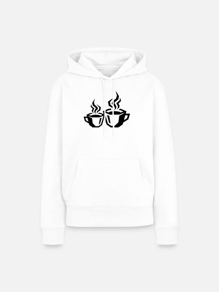 kaffee symbol coffee - Frauen Premium Bio Hoodie - Weiß