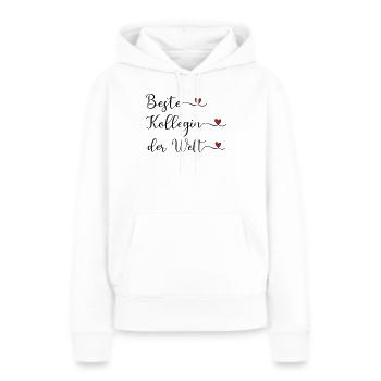 Beste Kollegin der Welt - Frauen Premium Bio Hoodie - Weiß - Vorne - Julia (174cm)