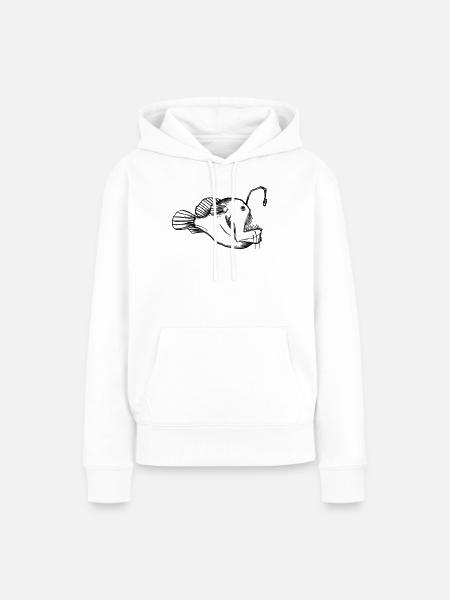 Tiefsee Anglerfisch Monster - Illustration - Frauen Premium Bio Hoodie - Weiß