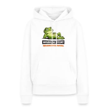 Frog Chill: Minimaler Aufwand - Frauen Premium Bio Hoodie - Weiß - Vorne - Julia (174cm)