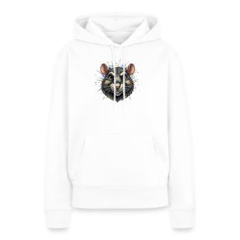 Tête de rat colorée avec éruption colorée - Sweat à capuche Premium bio Femme - blanc - Devant - Julia (174cm)
