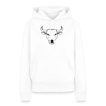 Ochse Illustration - Frauen Premium Bio Hoodie - Weiß - Vorne - Julia (174cm)