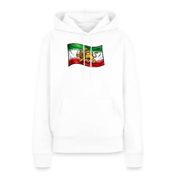 Drapeau de la Perse et de l’Iran - Sweat à capuche Premium bio Femme - blanc - Devant - Julia (174cm)