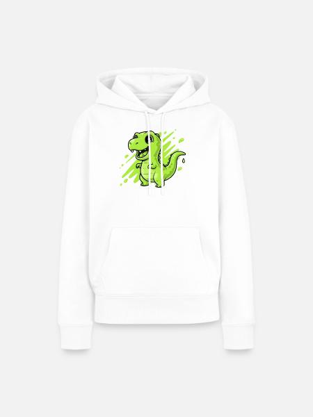 Grüner Schleim Dino Comic - Frauen Premium Bio Hoodie - Weiß
