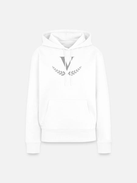 V - Frauen Premium Bio Hoodie - Weiß