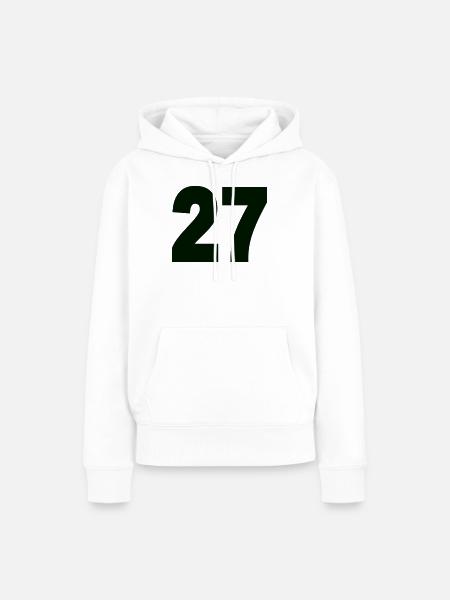 Zahl 27  - Frauen Premium Bio Hoodie - Weiß