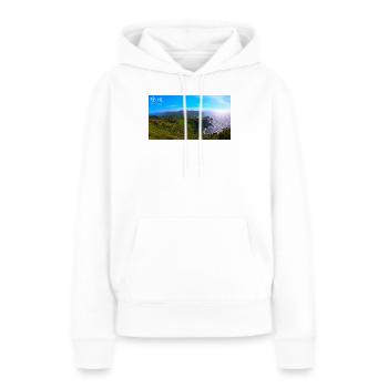 Falaise au Japon - Sweat à capuche Premium bio Femme - blanc - Devant - Julia (174cm)